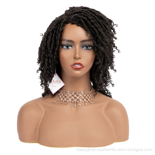 JIAJIA Cheap Synthetic Hair Wigs for Black Women African Short Dreadlocks Wig Faux Locs Crochet Hair Braided Wigs
